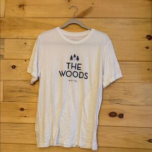 LG White Tee with 'The Woods' Print